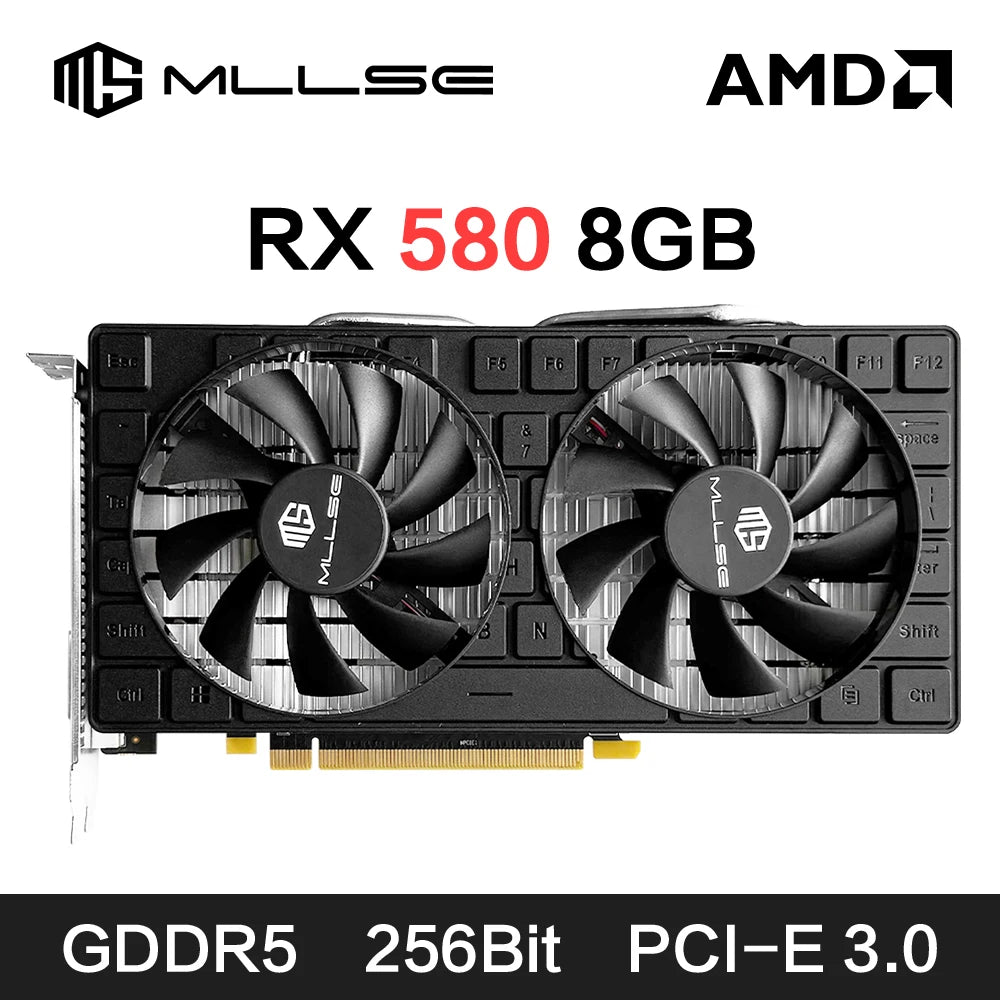MLLSE AMD RX 580 8GB 2048SP GDDR5 256Bit Gaming Graphics Card 6Pin PCI Express 3.0 ×16 Game Radeon GPU rx580 8g.