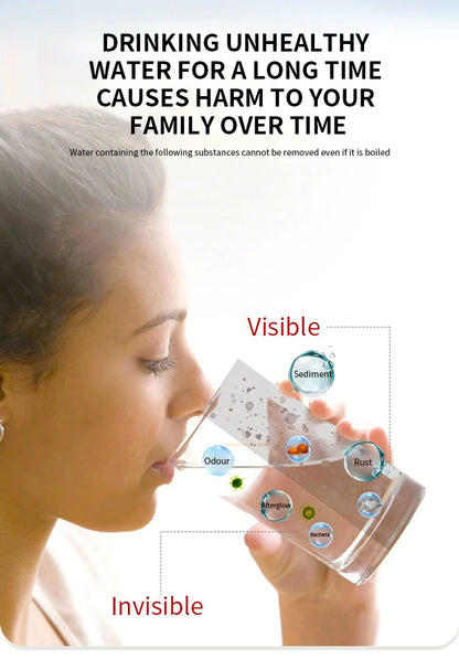 DIVEDEER PVC Filter Cartridge Water Purifier PVDF Ultra Filtration Water Purifier with Cleaning Tube Kitchen Drinking Water.