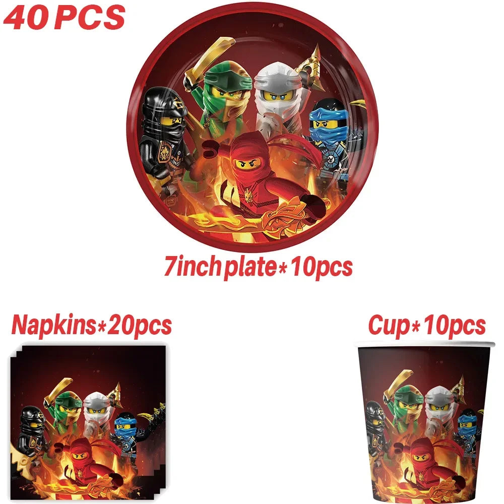 Neue Ninja Geburtstag Dekoration Supplie Ballon Geschirr Cartoon Banner Hintergrund Kuchen Dekoration Party Supplie Baby Dusche geschenk.