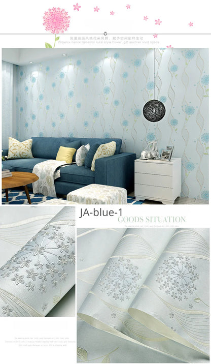 Blumentapete, selbstklebend, warm, für Mädchen, Schlafzimmer, 3D-Verdickung, Wanddekoration, Aufkleber, Wohnzimmer, Restaurant, Sofa, Hintergrund