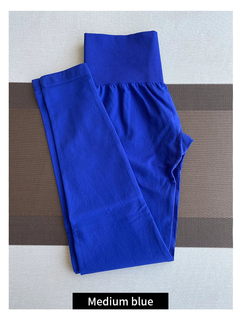 TKITK Solid Leggings Women Seamless Sports  Scrunch Bum Tights cycling shark pants Yoga shorts Gym navigation nv Workout wear