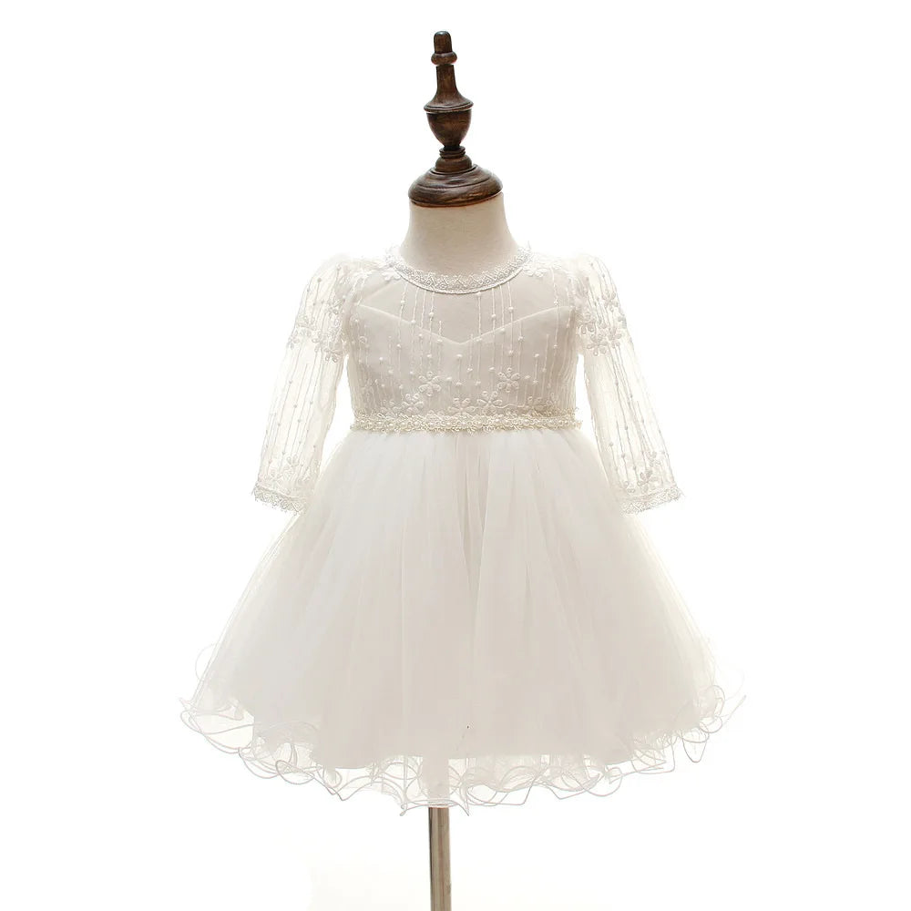 Baby Taufe Weißes Kleid Säuglingskleid Kleid Mädchen Party Geburtstag Hochzeit Prinzessin Kleid Für Kinder Erstkommunion Leistung 0-24M.