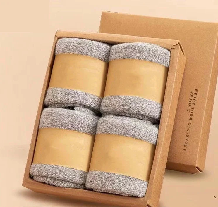 4Pairs/Lot Men's Winter Super Thick Thermal Socks Wool Men Women Solid High Quality Merino Wool Socks Cold Snow Warm Wool Socks