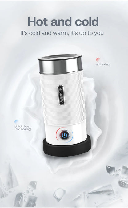 HiBREW Milk Frother Frothing Foamer Chocolate Mixer Cold/Hot Latte Cappuccino fully automatic Milk Warmer Cool Touch M1A.
