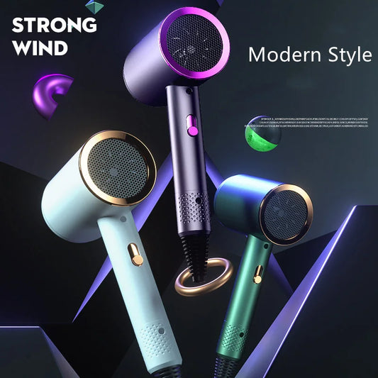 Home portable high power blue hair dryer 1200W professional hair dryer Strong wind salon negative ion hair dryer.