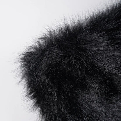 2025 Fall Winter Women Fashion Faux Fur Bodycon Mini Skirts All Matching Basic Casual Streetwear Bottoms Furry Skirt Clubwear.