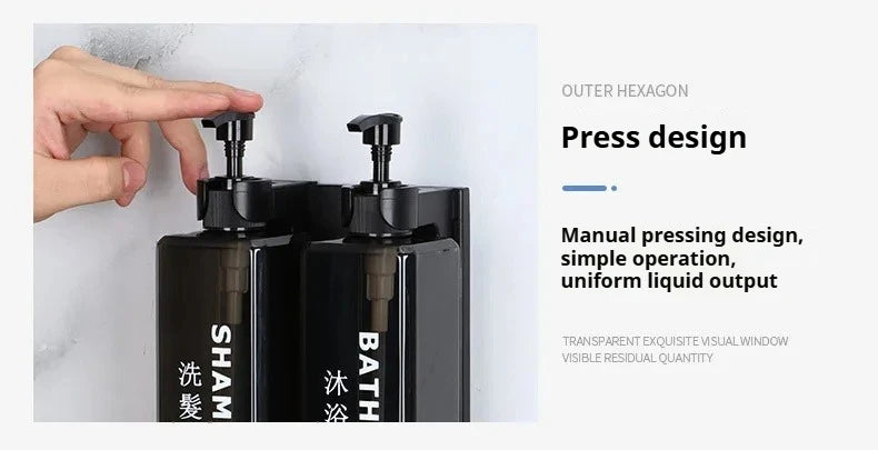 Hotel-Shampoo- und Duschgel, separate Flaschen, Wandmontage, kein Stanzen, Händedesinfektionsboxen, wandmontierte manuelle Seifenspender
