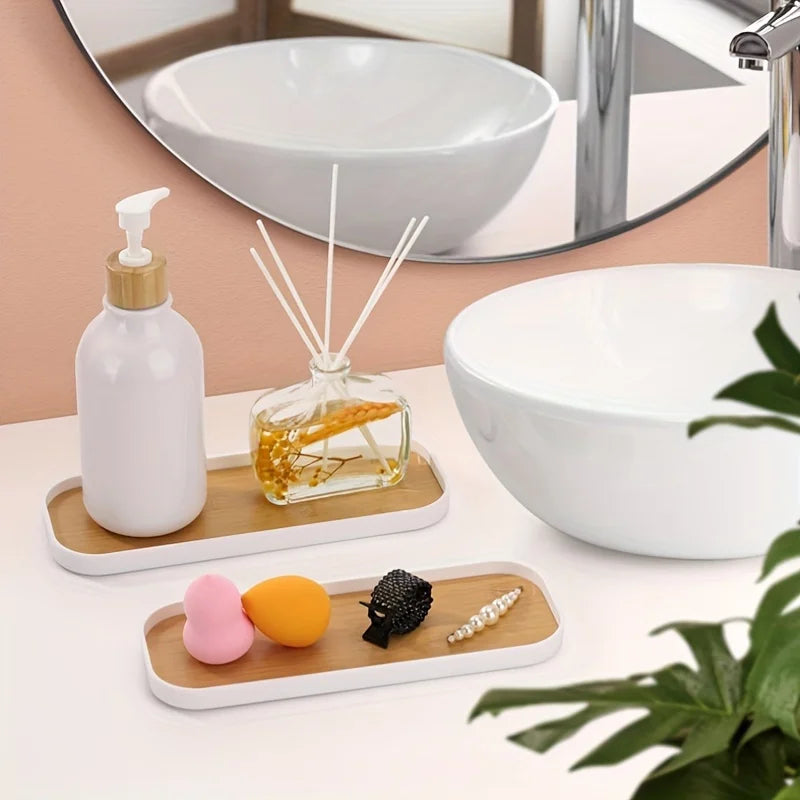 1pcs/2 Pcs Vanity Trays Bathroom Counter Trays, Multi Use Bathroom Trays for Perfume Candle Jewelry Home Decor.