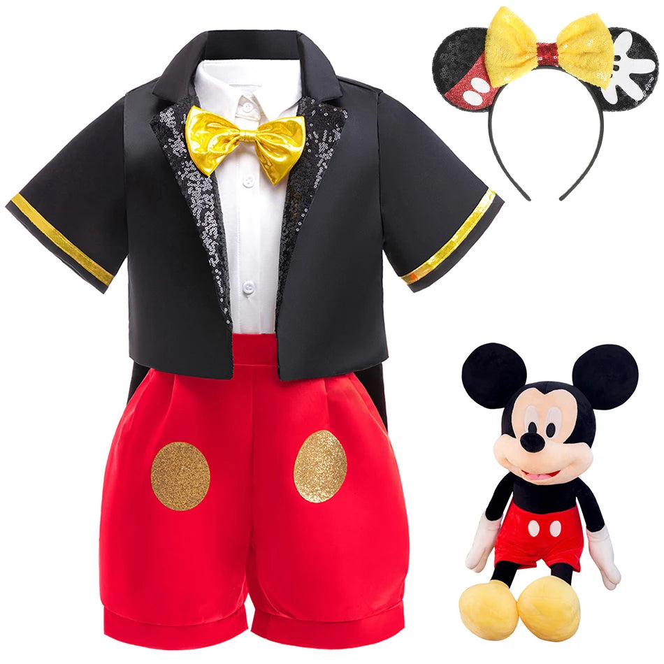 Disney Mickey Minnie Maus Polka Dot Cosplay Baby Mädchen Jungen Kostüm Kinder Maskerade Kleidung Kinder Halloween Karneval Kleid