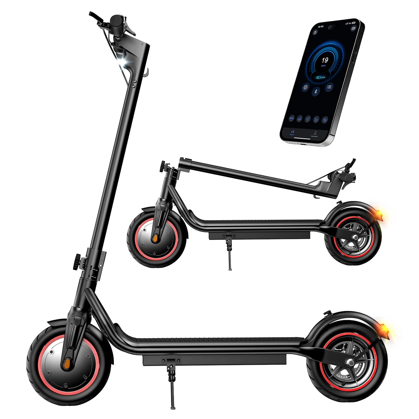 ISCOOTER W5 Electric Scooter Adults 350W motor 36V7.8Ah E-Scooter 8.5" Inflatable road Tires Foldable EScooter.