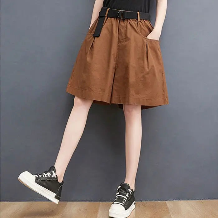 Women's Shorts Half Baggy Mid Length Wide Black Female Short Pants Loose Bermuda Knee Low Price Classic Harajuku Fashion New In