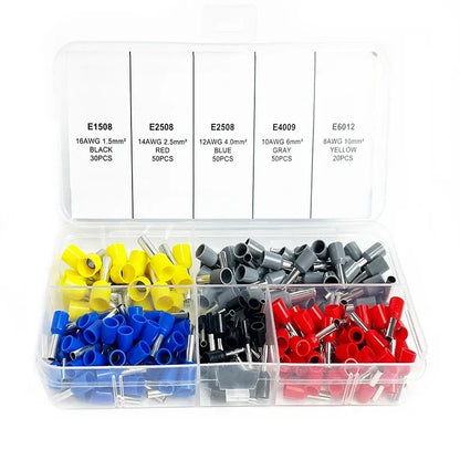 200–1900 Stück isolierte Anschlüsse für elektrische Rohre, VE-Rohr-Crimp-Anschlüsse, Drahtkabel-Anschluss, Aderendhülsen, Anschlussklemmen.
