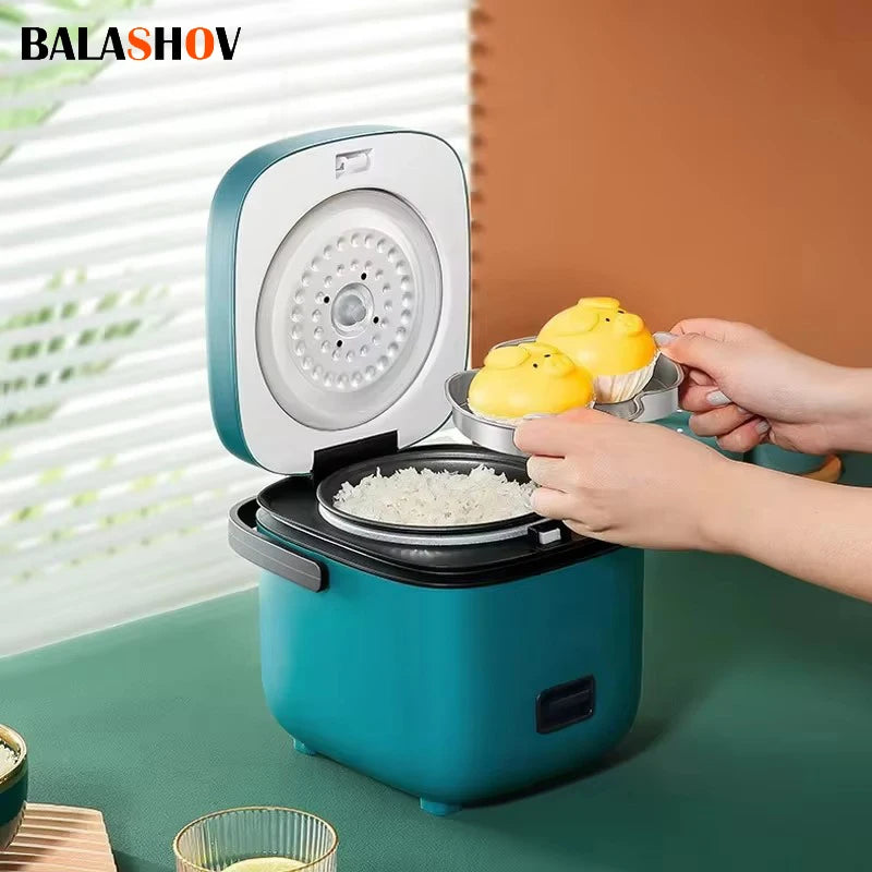 Mini Rice Cooker Automatic Household Kitchen Electric Cooking machine 1-2 People Food Warmer Steamer 1.2L Small Rice Cooker.