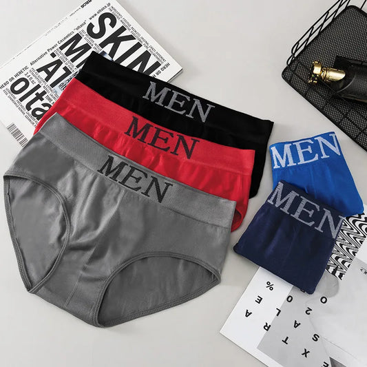 4pcs Mens Sexy Briefs Teenager Sport Underwears Plus Size Fat Men's Underpant Panties Students Breathable Fashion Casual Panties.