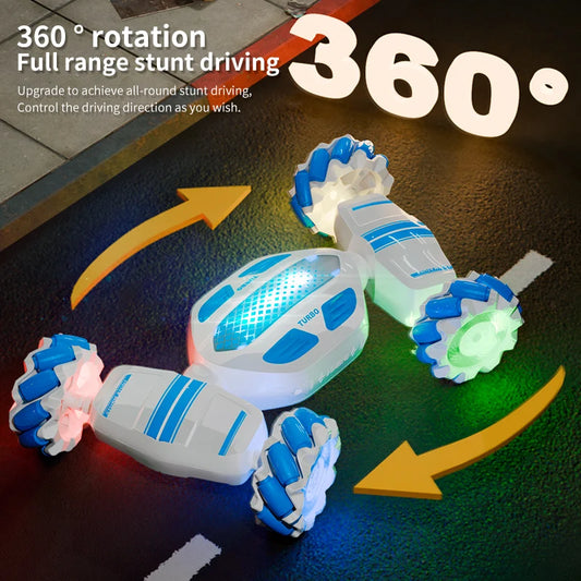 Teeggi S922 2.4G RC Stunt Car 4WD Double Remote Control 360° Degree Rotation RC Off Road Climbing Kids Rc Drift Car Toy for Gift.