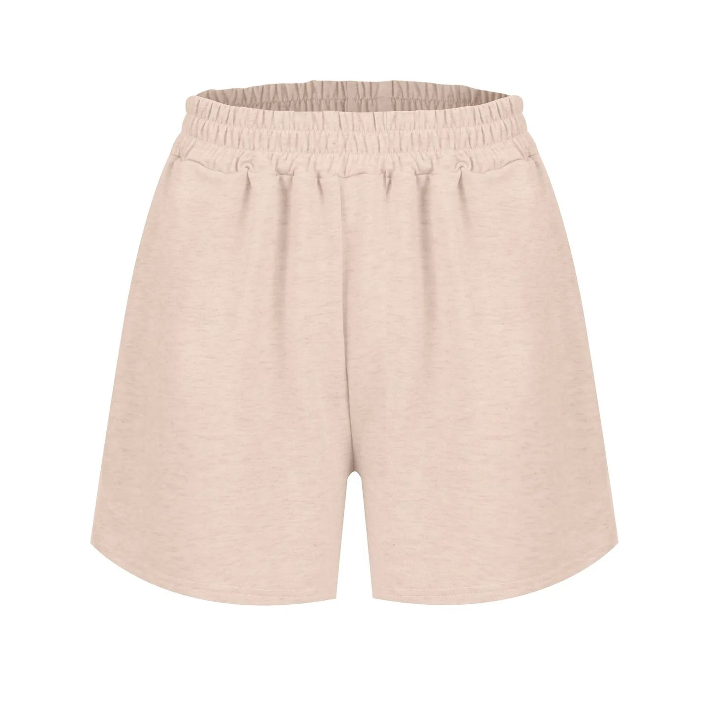 Plain Color Sports Shorts Casual Summer Comfortable And Soft Elastic High Waist Running Shorts With Pockets For Women