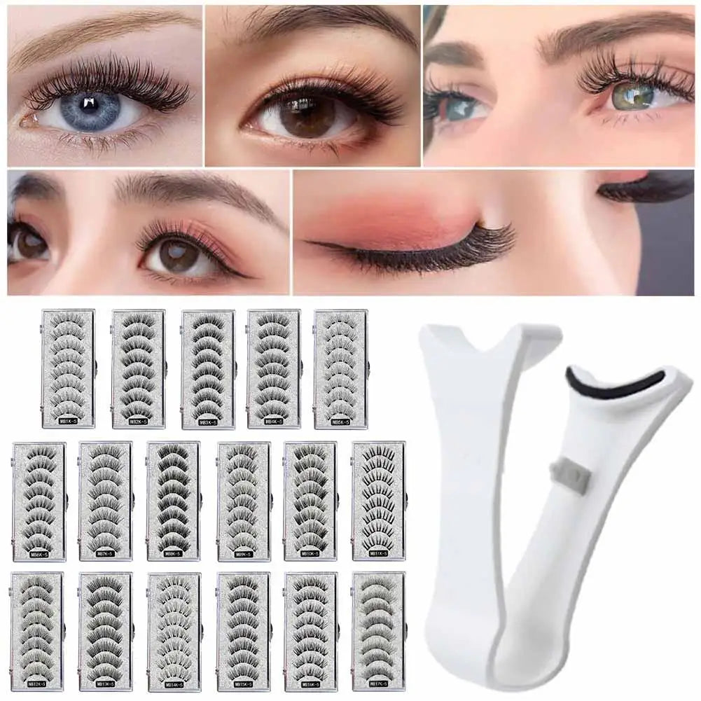 3D Natural Magnetic Eyelashes,With 5 Magnetic Lashes Shipping Box Eyelashes Handmade False Gift Reusable Support Drop Magne T6N2.
