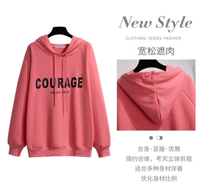 175 kg Plus Size Damen Büste 170 Frühling Herbst Lose Brief Kapuzenpullover Sweatshirt Schwarz Rot Weiß 4XL 5XL 6XL 7XL 8XL 9XL.