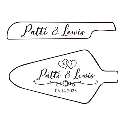 Personalised Wedding Cake Knife Shovel Custom Bride Gift Gold/Silver Cutting Server Set Engraved Birthday Party Cake Dinner Deco.