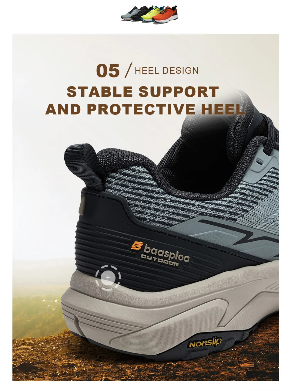 Baasploa Männer Wanderschuhe Komfort Tragen Beständig Outdoor Schuhe Männer Atmungsaktives Mesh Casual Turnschuhe Klettern Nicht-Slip Spitze Up.