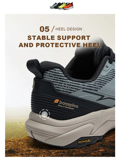 Baasploa Männer Wanderschuhe Komfort Tragen Beständig Outdoor Schuhe Männer Atmungsaktives Mesh Casual Turnschuhe Klettern Nicht-Slip Spitze Up.