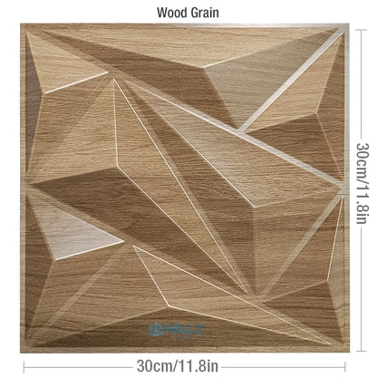 12pcs 30cm 3D textured wall panel 3D wall sticker Wood grain wall decor, suitable for living room, hall, bedroom, hotel, office