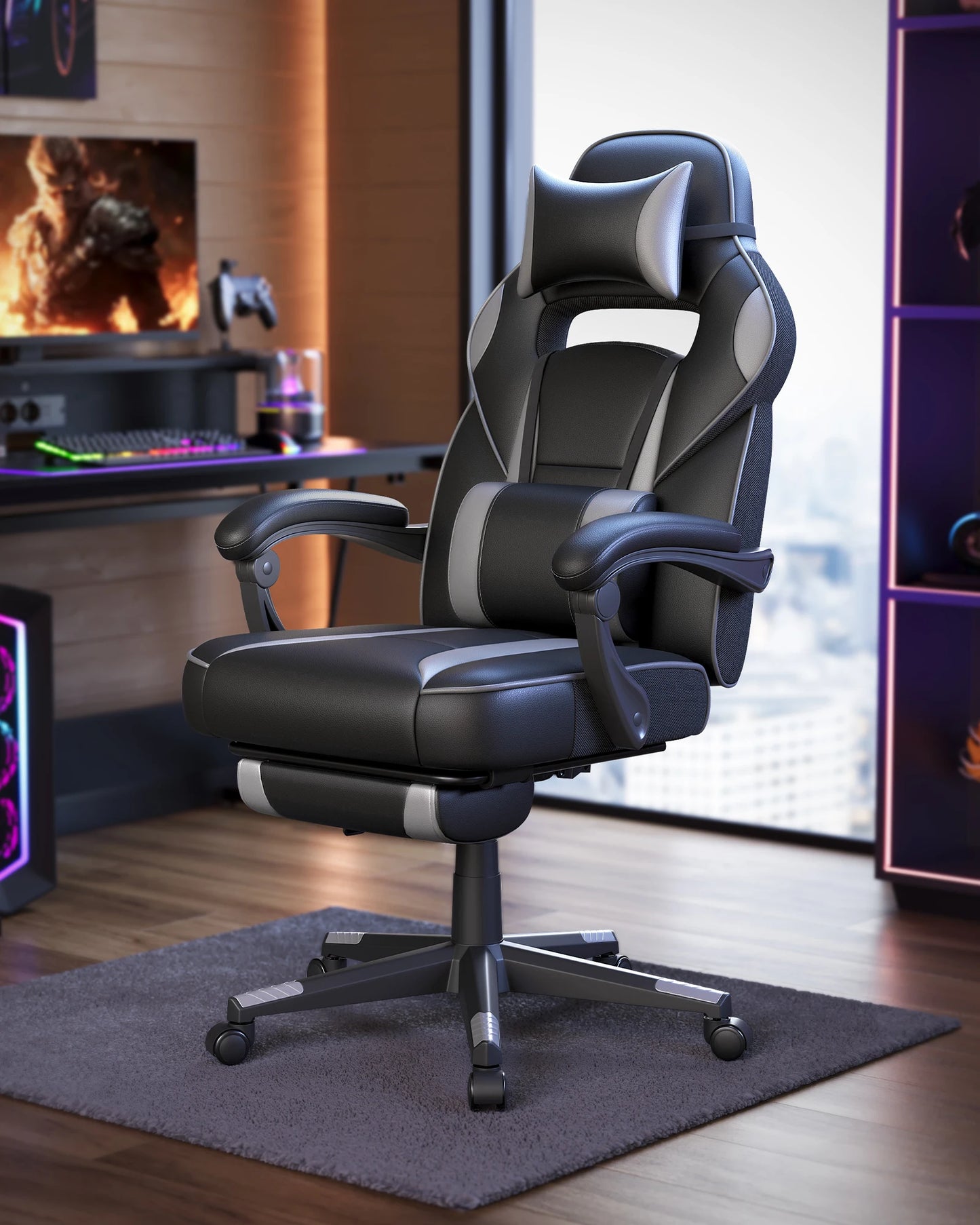 SONGMICS Gaming-Stuhl, ergonomischer Bürostuhl, Home-Office