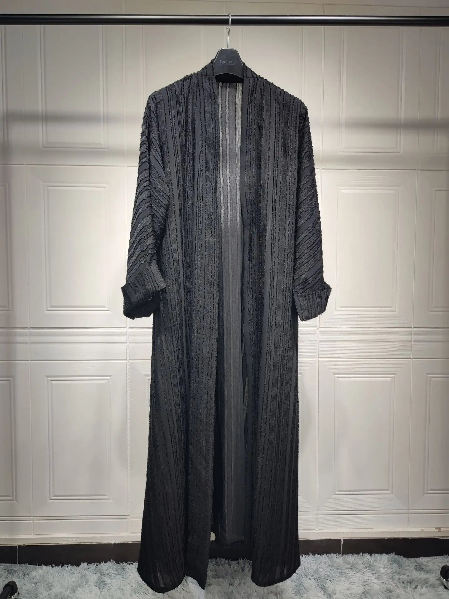 2024 New Fashion Muslim Kimono Abaya Solid Striped Retro Ethnic Cardigan Robe Dubai Middle Eastern Saudi Arabia Eid Clothes.