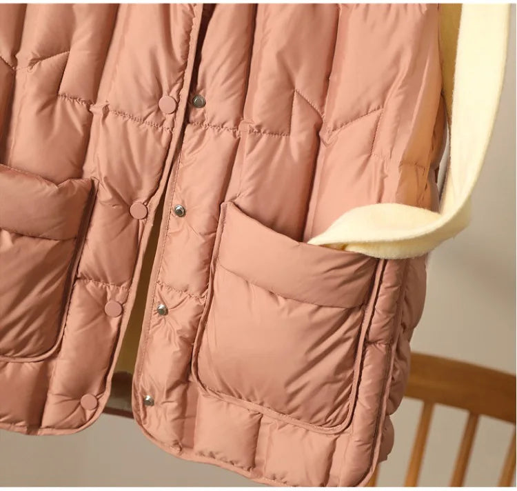 Weiblich 90% weiße Ente Daunen ultraleichte ärmellose Daunen weste 2023 neue Herbst/Winter Mode Kapuze Basics Frauen warme Weste Mantel.