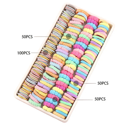 165-300PCS Hair Accessories Set Hairstyle House Play Toy Girl Elastic Hair Bands Butterfly Knot Hair Rope.