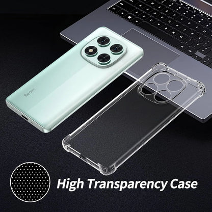 TPU Transparent Case for Xiaomi Redmi Note 14 Pro 5G Pro+ Plus Protective Cover Four Corners Shockproof Bumper Coque Fundas.