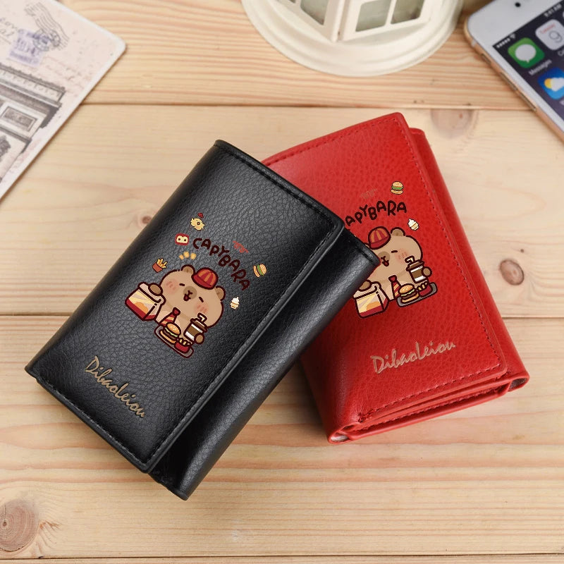 New Mini Short Tri-Fold Ladies Wallet Adorable Compact Feminine Wallet for Women.