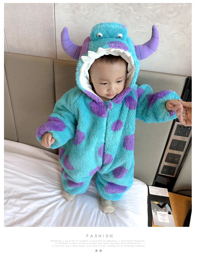 2023 herbst kinder Neugeborenen Overall Nette Krabbeln Anzug Einteiliges Gepolsterte Korallen Fleece Body.