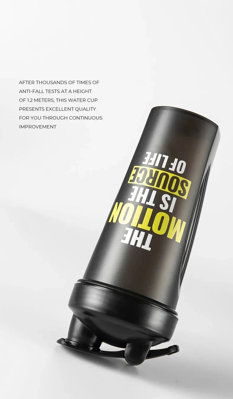 GIANXI Shaker Bottles Gym Sports Protein Powder Mixing Bottle Outdoor Portable Leak Proof Plastic Cup Drinkware.