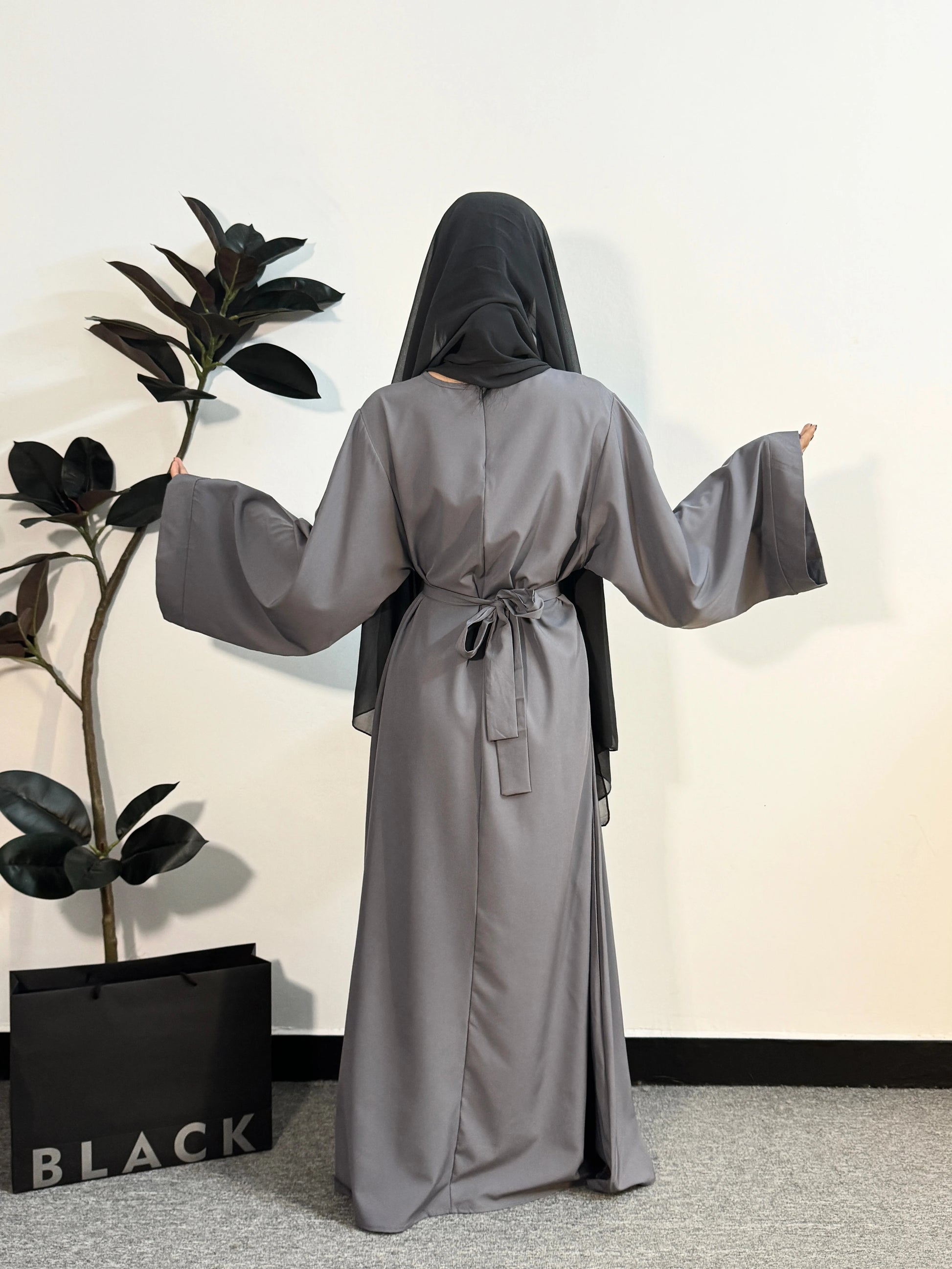 Muslim Abaya Women Kaftan Long Maxi Prayer Dress with Belt Full Sleeve.
