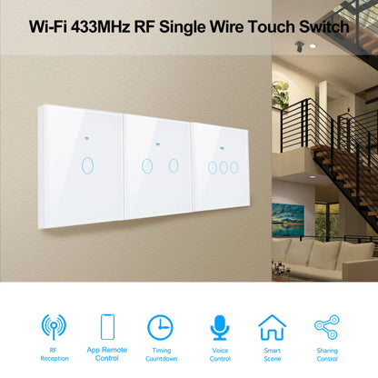AXUS EU WiFi Smart Licht Schalter Touch Schalter RF433 Kein Neutralleiter Smart Home Leben Tuya App Steuerung Unterstützung Alexa Google Hause.