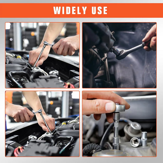 Hikity 53 Stück 1/4-Zoll-Antriebs-Steckschlüssel-Ratschenschlüssel-Werkzeug für die Reparatur von Autoreparaturen, Ratschen-Drehmomentschlüssel, Kombi-Reparaturwerkzeug