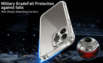 For iPhone 17 16 15 Pro Max Phone Case For iPhone 16 15 14 13 Mini 12 11 Pro Transparent Case iPhone16 Plus Cover.