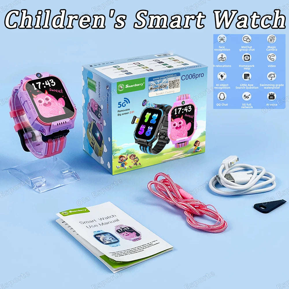 New Kids 5G Smart Watch SOS GPS+BDS/GLONASS Location Phone Call Camera Child Smartwatch 1.83 Inch WIFI Waterproof For Watch Gift