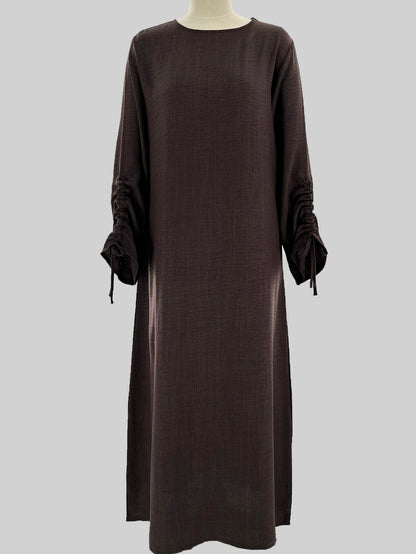 Eid Islamischen Modest Kleid für Frauen Abaya Spitze-up Hülse Marokko Casual Ramadan Vestidos Gebet Kaftan Dubai Muslimischen Lange robe.