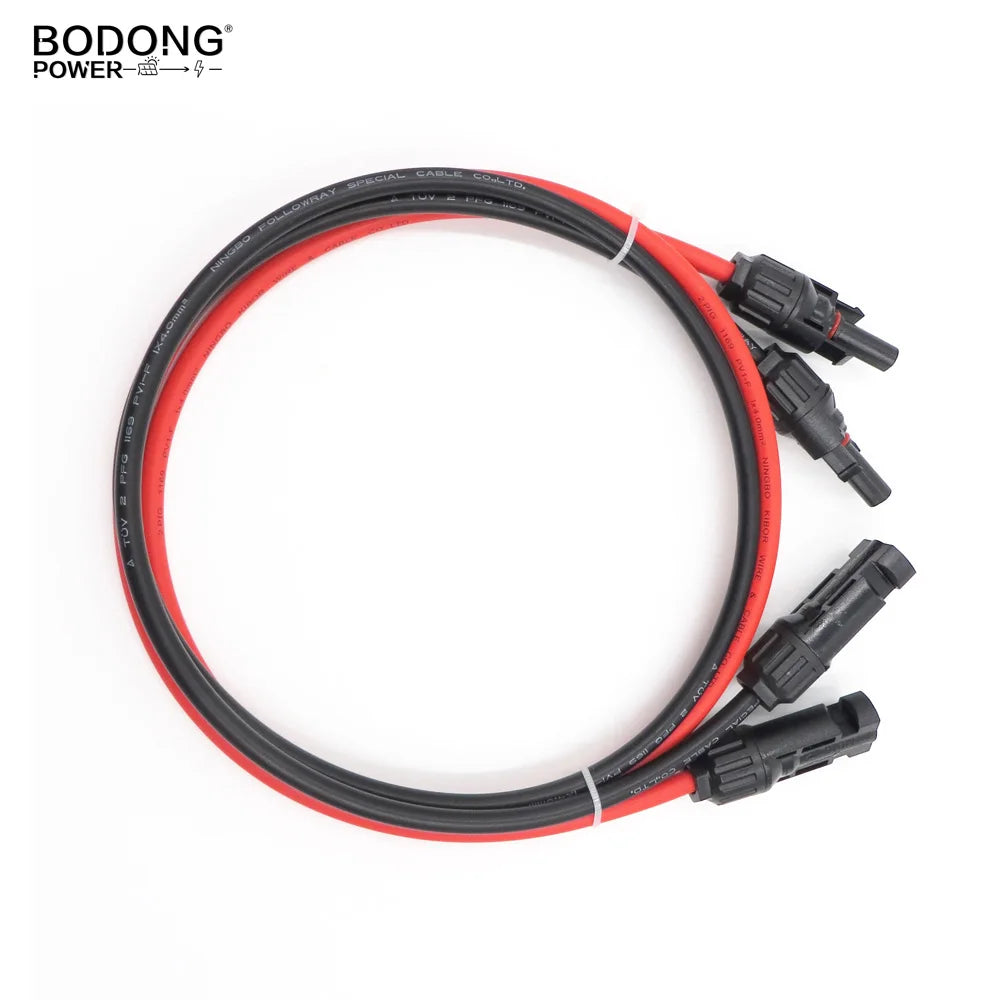 Solar Panel Cable Extension Copper Wire 4mm² 6mm² 2.5mm² 1.5mm² 12 10 14 16AWG 1 Pair PV Solar Cable Connectors Set Solar Wire.