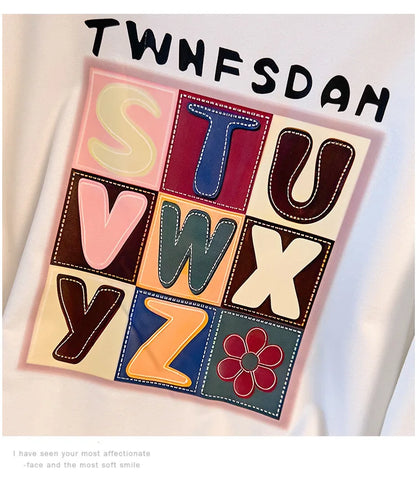 170 kg Plus Größe Damen Büste 170 Frühling Herbst Lose Langarm Druck Brief Pullover Sweatshirts 4XL 5XL 6XL 7XL 8XL 9XL.