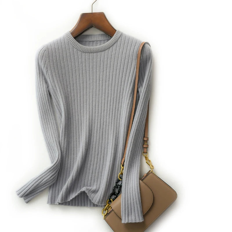 Frauen Pullover Oansatz Herbst Winter Grundlegende Pullover Warme Casual Pulls Jumper Koreanische Langarm Solide Strickwaren Bodenbildung Top.