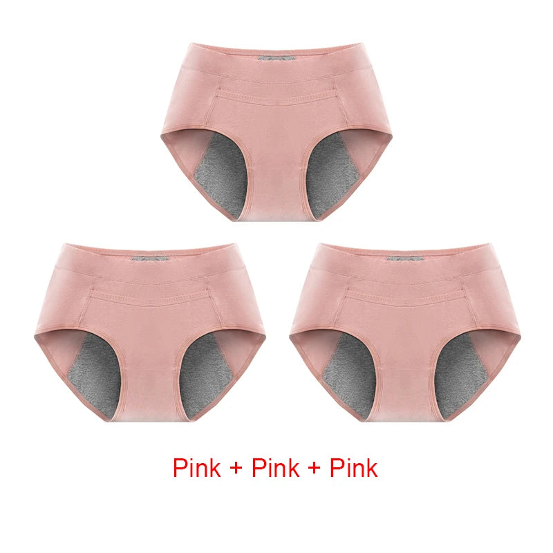 3PCS Cotton Menstrual Panties Leak Proof Breathable Sexys Panties Woman Women Girls Physiological Pants Women's Intimates M-XL