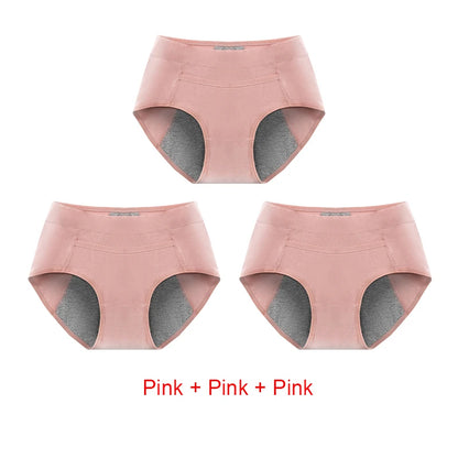 3PCS Cotton Menstrual Panties Leak Proof Breathable Sexys Panties Woman Women Girls Physiological Pants Women's Intimates M-XL