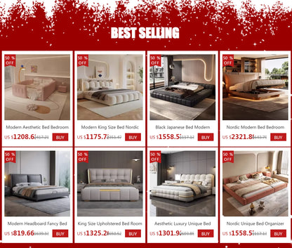 Ästhetisches, luxuriöses, einzigartiges Bett, Queen-Size-Bett, elastisches Schlafzimmer, Doppelbett, Schlafen, 180 x 200 cm, Camas De Matrimonio Dormitorio, Heimdekoration