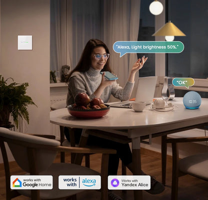 AVATTO Tuya WiFi Smart Dimmer Schalter EU 1/2 Gang Touch Licht Schalter Glas Panel APP Fernbedienung Funktioniert Mit Alexa Google hause.