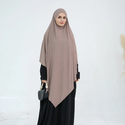 Extra Long Khimar Hijab Scarf Jersey Cotton Muslim Prayer Clothes Islamic Jilbab Khimars for Women Hijabs Veil Niqab Ramadan Eid