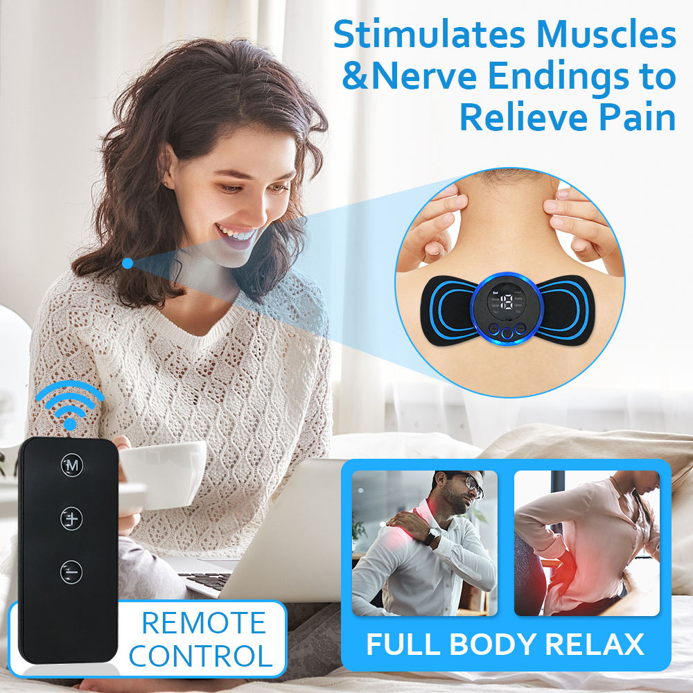 Electric Neck Massager EMS Muscle Massage Stimulator Low Frequency Instrument Back Cervical Calf Patches Pain Joints Mini Device.