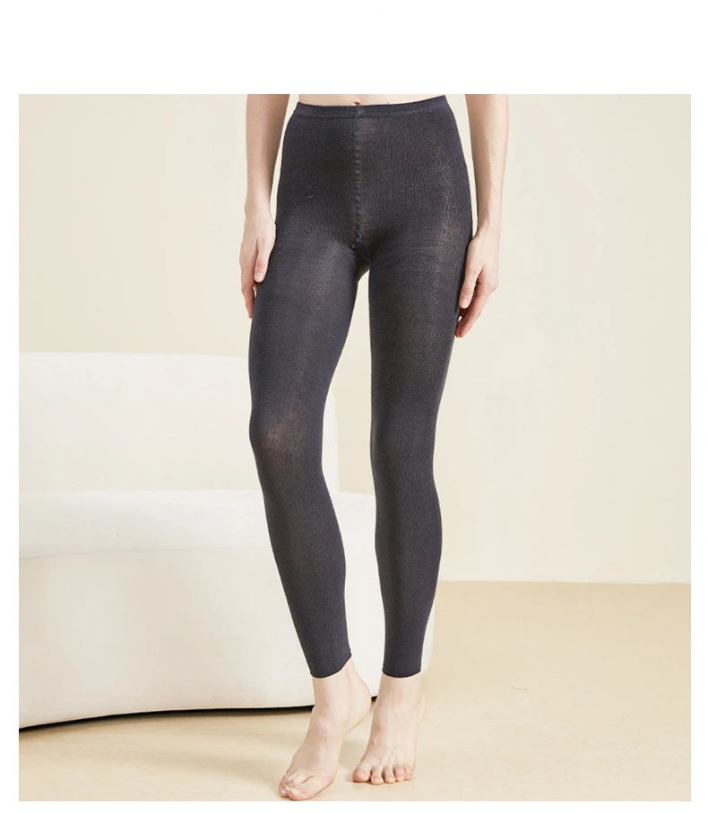 Women's Autumn and Winter Mulberry Silk Blend Tights Slim High Waist Skinny Anti-Hook Thick Warm Leggings Tights Stockings.